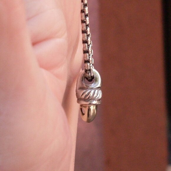 Retired David Yurman Acorn Gold Dome Pendant - 14K/925 - DY Chain - Gift Boxed - Picture 8 of 11